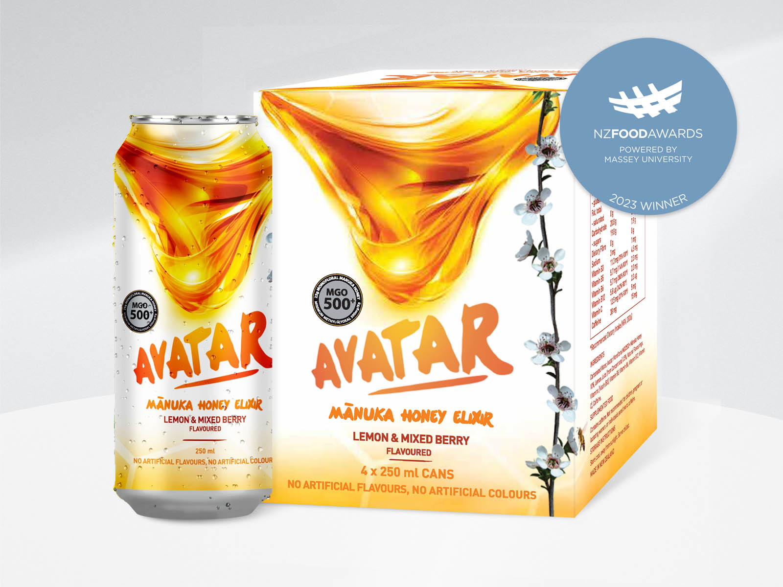 Avatar Manuka Honey Elixer can and box