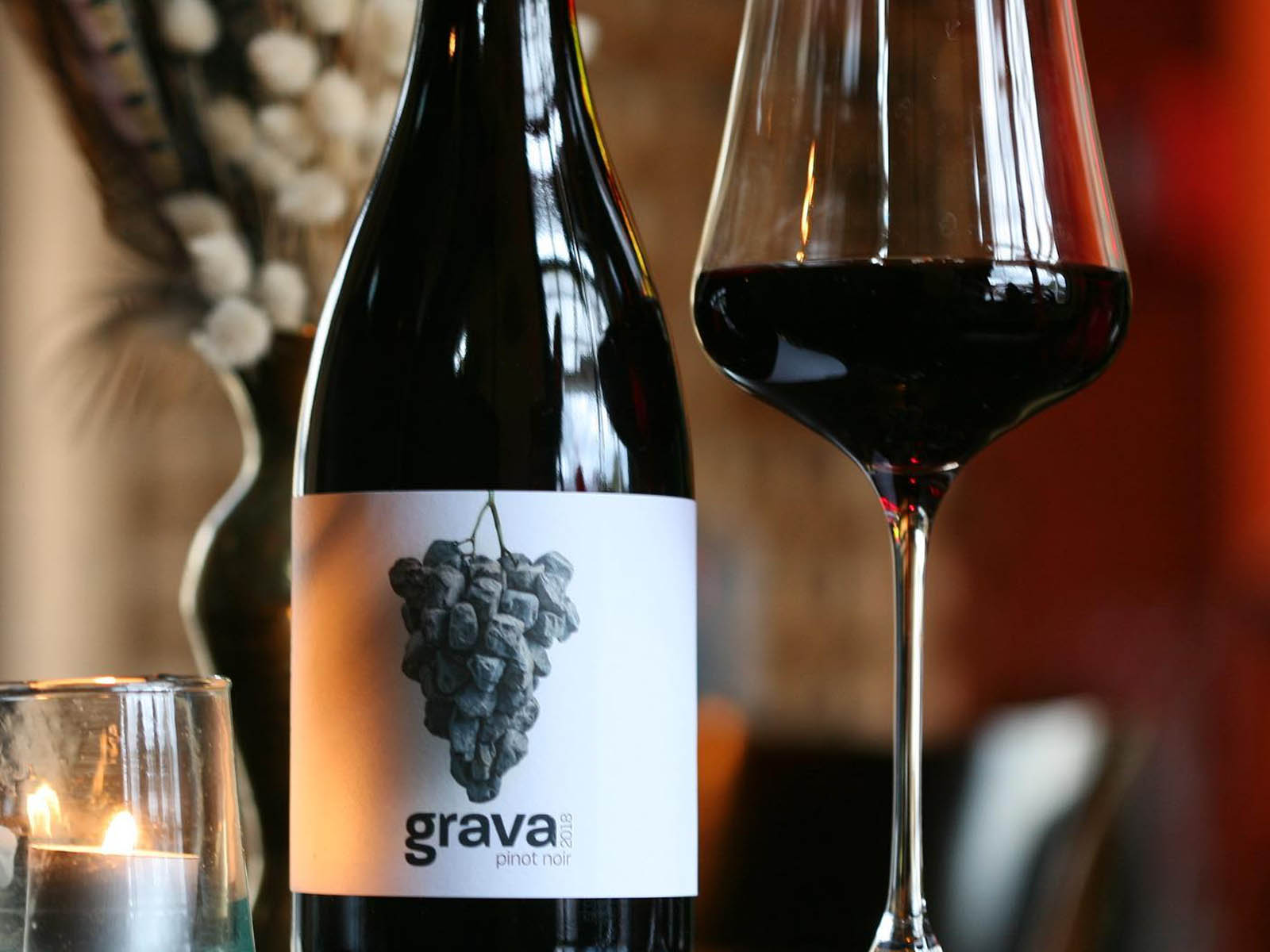 Photo shows Grava wine bottle.
